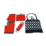 Le Chefâ„¢ 4-Piece Kitchen Tools Apron Set – Red Floral Dot