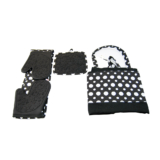 Le Chefâ„¢ 4-Piece Kitchen Tools Apron Set – Black Floral Dot
