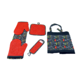 Le Chefâ„¢ 4-Piece Kitchen Tools Apron Set – Red Floral Tool