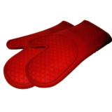 Le Chefâ„¢ Ultra-Flex Silicone Kitchen Oven Mitts (Set of 2) – Red Diamond