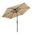 9-Foot Solar LED Tilt Patio Umbrella with Crank – Tan