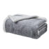 Sheradian Embossed Print Fleece/Sherpa Reversible Throw Blanket – Louvre – Grey