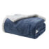 Sheradian Embossed Print Fleece/Sherpa Reversible Throw Blanket – Louvre – Oxford Blue