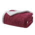 Sheradian Embossed Print Fleece/Sherpa Reversible Throw Blanket – Louvre – Burgundy