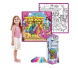 Kids’ Washable Coloring Mat with 12 Washable Markers – Girls World 19.5â€x19.5â€