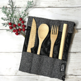 Jungle CultureÂ® HandcraftedÂ Reusable Bamboo Utensil and Straw Set – JCBAMBOOCTLSLATE