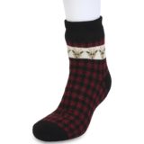 GaaHuu Women’s Ankle Cabin Socks – buffalo check deer