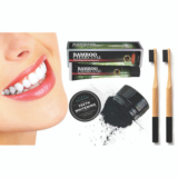 4-Piece Bamboo Charcoal Enamel-Safe Teeth Whitening Powder Kit