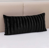 Faux Fur 18″ x 40″ Decorative Throw Pillow – Black