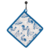 Colorful Cloth Pot Holder – #4 – Blue & White Chickens
