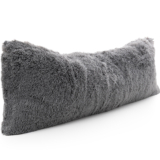 Ultra Cozy 20″ x 54″ Faux Fur Body Pillow – Silver