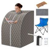 Portable Steam Sauna with Chair and Accessories – Gray