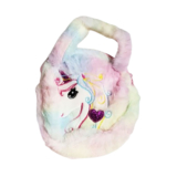 Unicorn Plush Crossbody – Unicorn plush bag  Cotton Candy