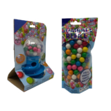 Spiral Gumball Bank with 11-Ounce Pack of Gumball Refill – Gumball Bank Blue/Yellow