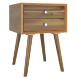 Mid-Century Modern 2-Drawer Wood Nightstand – Natural