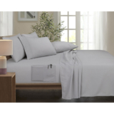 Bamboo Comfort 6-Piece Smart Sheet Set with Side Pocket – Twin – Silver