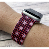 Winter-Themed Band for Apple Watch – 38/40/41mm Plaid Snowflakes