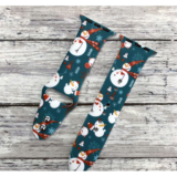 Winter-Themed Band for Apple Watch – 38/40/41mm Snowmen on Teal