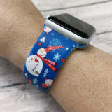 Winter-Themed Band for Apple Watch – 38/40/41mm Snowmen on Blue