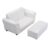 Kids’ Faux Leather Sofa with Ottoman – White