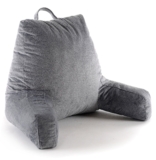 Microplush Reading and TV Pillow with Washable Cover – Gray