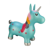 BounceZiezâ„¢ Inflatable Bouncing Animal Hoppers with Hand Pump – Blue Unicorn