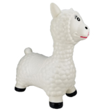BounceZiezâ„¢ Inflatable Bouncing Animal Hoppers with Hand Pump – White Llama