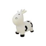 BounceZiezâ„¢ Inflatable Bouncing Animal Hoppers with Hand Pump – White Cow