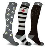 Medical Print Knee-High Everyday Wear Compression Socks (3-Pairs) – EF-3BAYCS – Large/X-Large