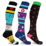 Medical Print Knee-High Everyday Wear Compression Socks (3-Pairs) – EF-3FIFCS – Small/Medium