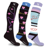 Medical Print Knee-High Everyday Wear Compression Socks (3-Pairs) – EF-3GEFCS – Large/X-Large
