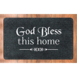 18″ x 30″ Coir Rubber Printed Door Mats – God Bless This Home