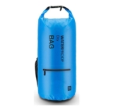 Waterproof Floating Dry Bag with 2 Exterior Zip Pockets – 10L – Blue