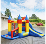 Castle Slide Ball Pit Inflatable Bounce House with Balls & 780W Blower