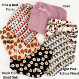 Oversized Corduroy Accessory Bag – Orange Floral