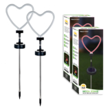 Touch of EcoÂ® Neon Stakeâ„¢ Solar Neon LED Stake Light (2-Pack) – Solar Stake Light- Heart 2 Pack