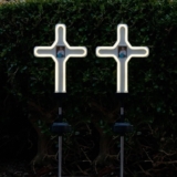 Touch of EcoÂ® Neon Stakeâ„¢ Solar Neon LED Stake Light (2-Pack) – Solar Stake Light- Cross 2 Pack