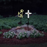 Touch of EcoÂ® Neon Stakeâ„¢ Solar Neon LED Stake Light (2-Pack) – Solar Stake Light- Dog & Cross Combo