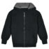Kids’ Sherpa-Lined Fleece Full-Zip Hooded Sweatshirt Jacket – Black – Small