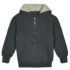 Kids’ Sherpa-Lined Fleece Full-Zip Hooded Sweatshirt Jacket – Charcoal – Small