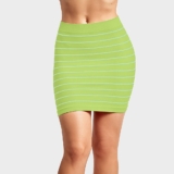 Women’s Casual Striped Pencil Skirt (3-Pack) – X-Large – Green