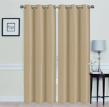 Madonna Blackout Grommet Curtain Panels (Set of 2) – 84″ BEIGE