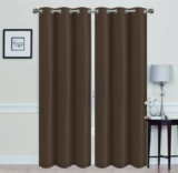 Madonna Blackout Grommet Curtain Panels (Set of 2) – 84″ COFFEE