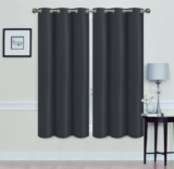 Madonna Blackout Grommet Curtain Panels (Set of 2) – 63″ BLACK