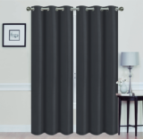 Madonna Blackout Grommet Curtain Panels (Set of 2) – 84″ BLACK