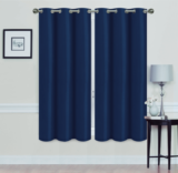 Madonna Blackout Grommet Curtain Panels (Set of 2) – 63″ NAVY