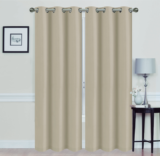Madonna Blackout Grommet Curtain Panels (Set of 2) – 84″ TAUPE
