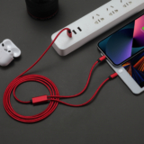 2-in-1 Nylon Braided 6-Foot Charging Lightning Cable (1- or 2-Pack) – Red (1-Pack)