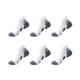 Men’s Running Fitness Performance Sports Compression Quarter Socks (6-Pair) – WHITE / L/XL