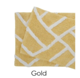 100% Cotton Plush Water Absorbent Bath Mat (2-Pack) – Gold